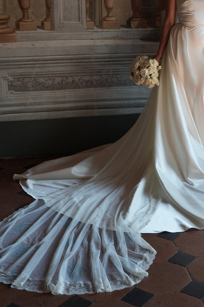 Silk Tulle Bridal Veil - Lace Trim Wedding Veil - Extra Long Veil Silk Tulle Bridal Veil - Lace Trim Wedding Veil - Extra Long Veil