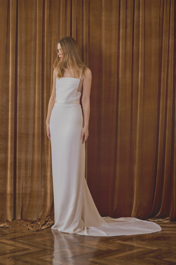 Minimalist Wedding Dress - Spaghetti Strap Gown Minimalist Wedding Dress - Spaghetti Strap Gown