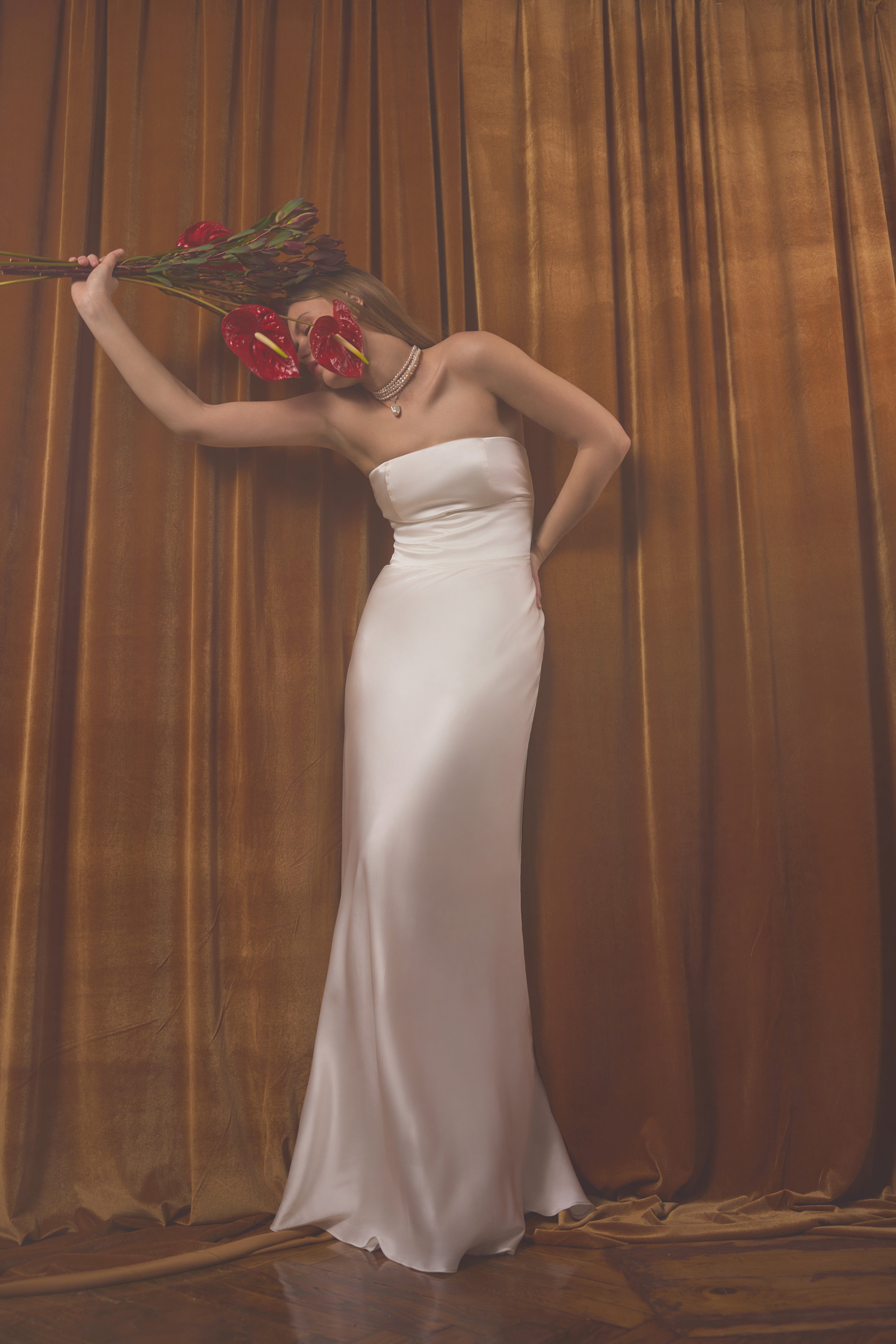 silk slinky wedding dress Emerson | Simple Satin Wedding Dress