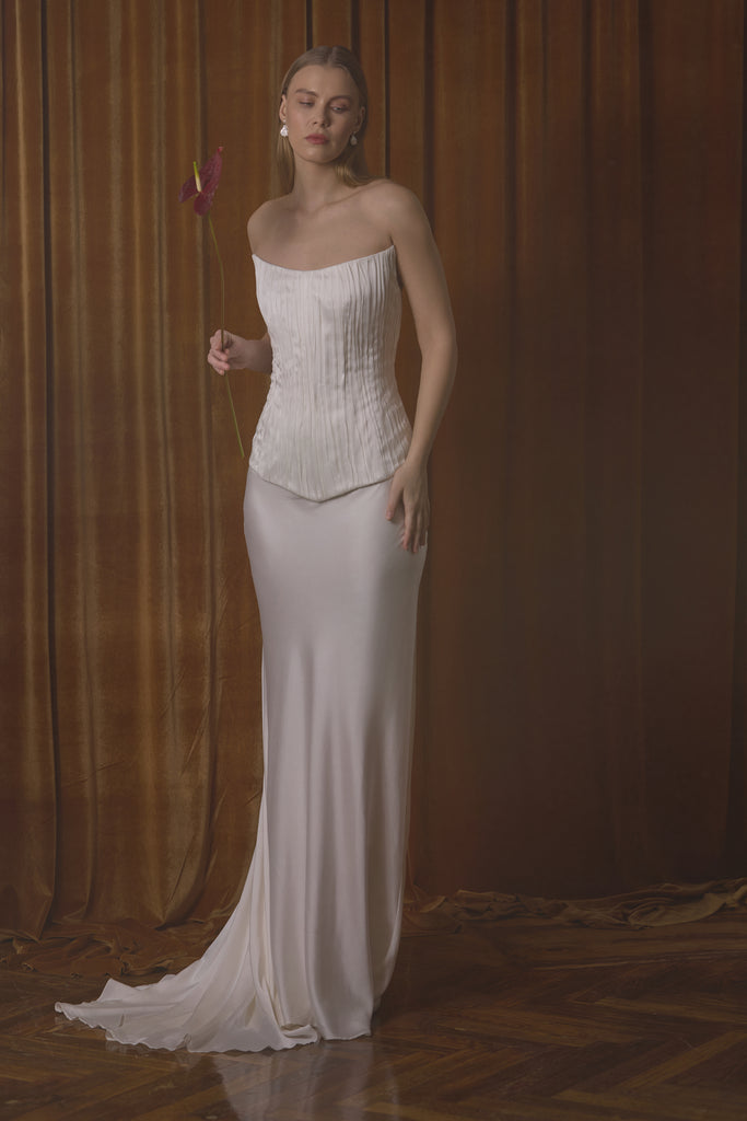 Silk Corset Bridal Set - Bias Cut Wedding Skirt - Bridal | Zoe Rowyn Bridal Silk Corset Bridal Set - Bias Cut Wedding Skirt - Bridal | Zoe Rowyn Bridal