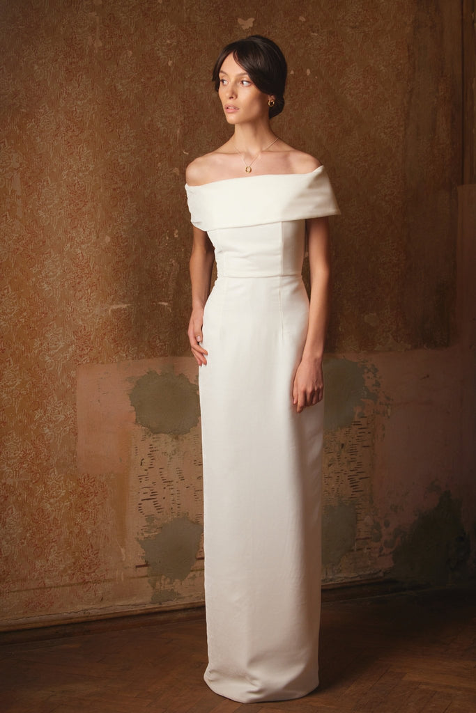 Silk Velvet Bridal Dress - Off Shoulder Wedding Dress - Gown | Zoe Rowyn Bridal Silk Velvet Bridal Dress - Off Shoulder Wedding Dress - Gown | Zoe Rowyn Bridal