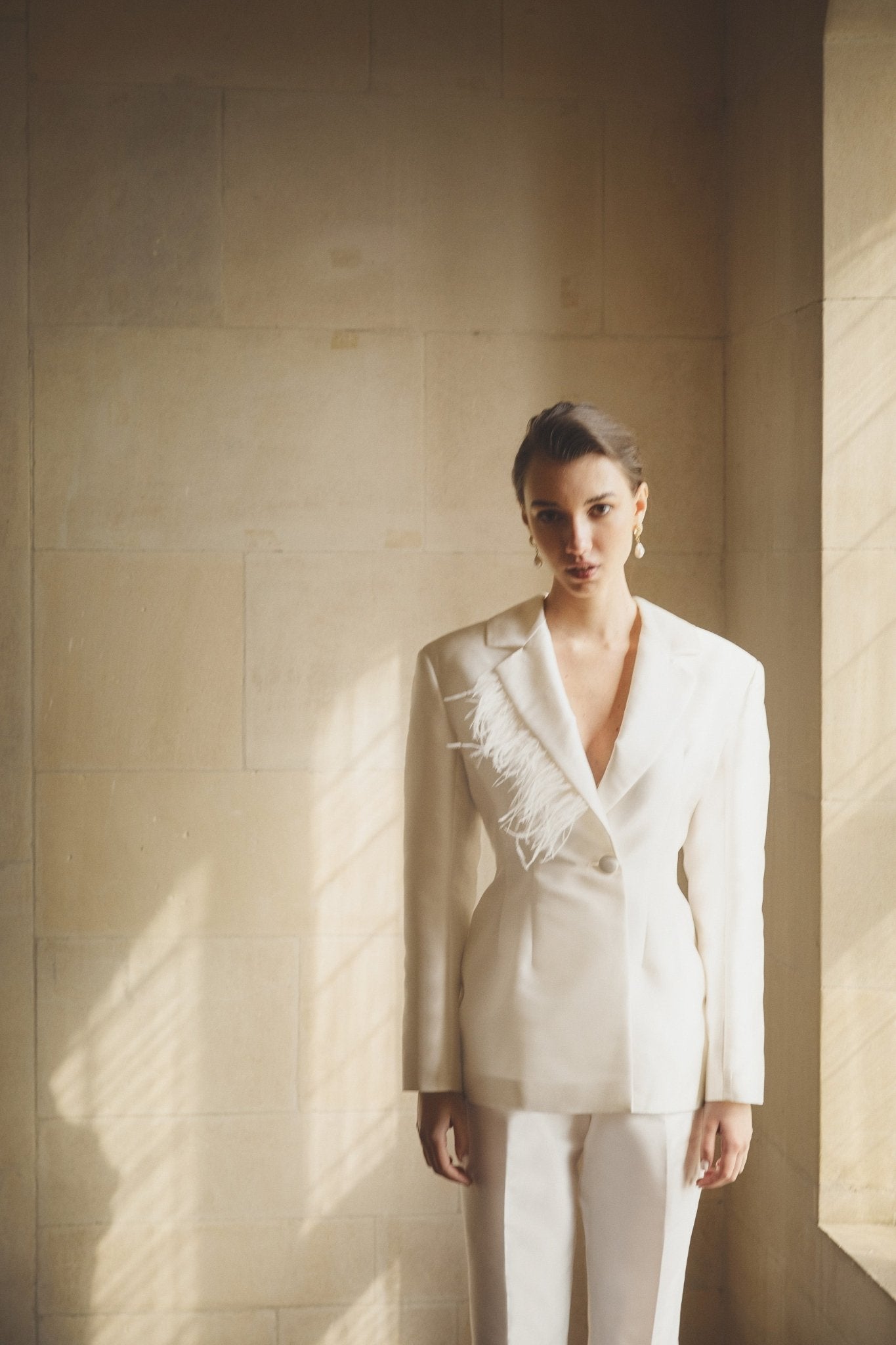 Silk Mikado Bridal Suit - Wedding Blazer Suit