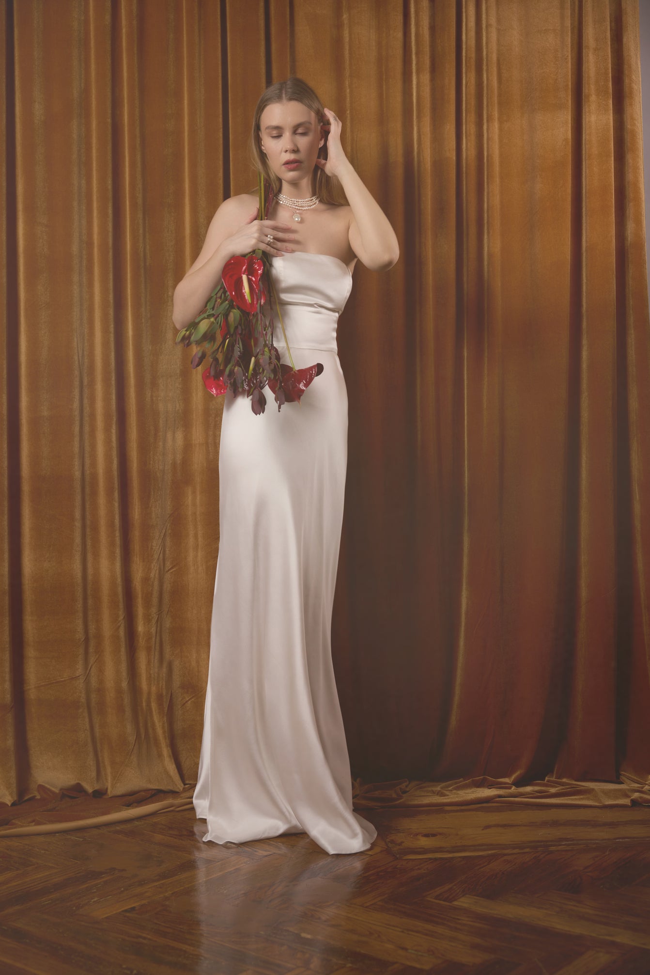 Silk Charmeuse Wedding Gown - Strapless Bridal Dress - Bias Cut Gown made-to-measure Silk Charmeuse Wedding Gown - Strapless Bridal Dress - Bias Cut Gown made-to-measure