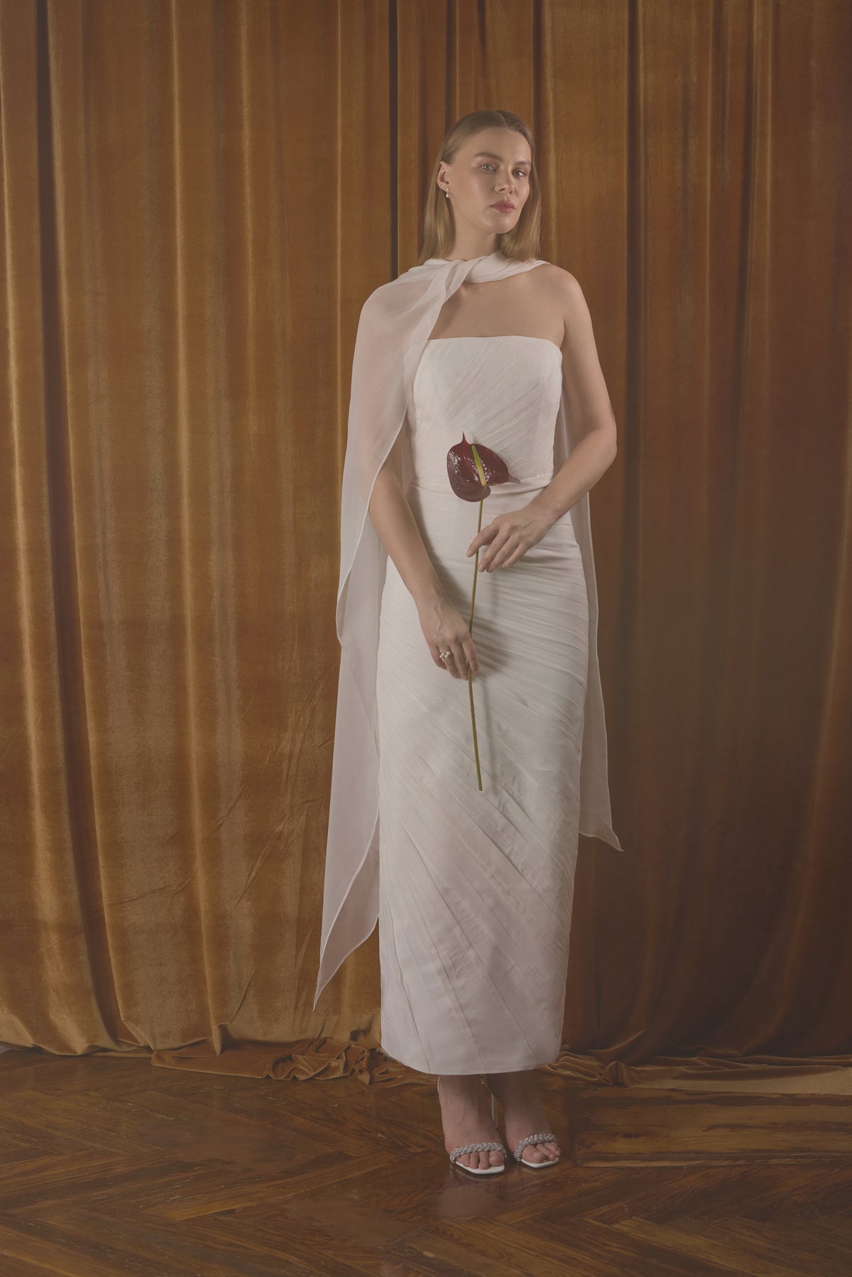 silk tea length wedding dress A-Line Tea Length Wedding Dress Lace Short Bridal Gown WD747 US4 / Ivory