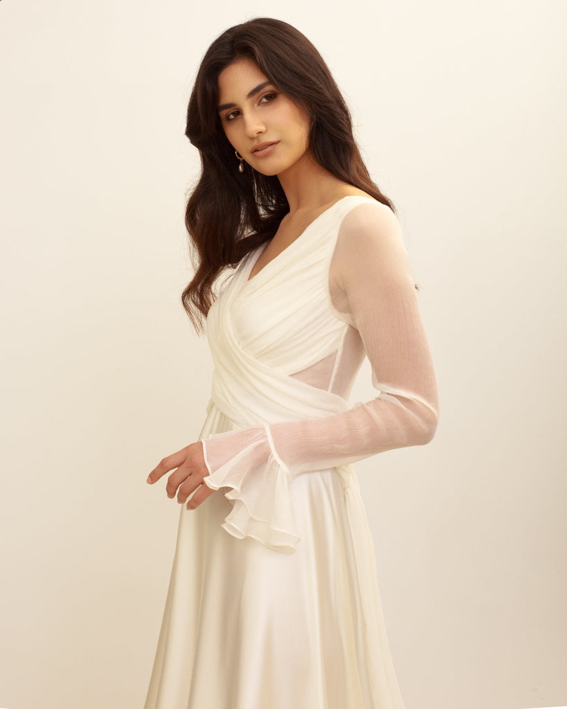 Silk Bridal Gown - Cowl Neck Wedding Dress - Bias Cut Silhouette | Zoe Rowyn Bridal Silk Bridal Gown - Cowl Neck Wedding Dress - Bias Cut Silhouette | Zoe Rowyn Bridal