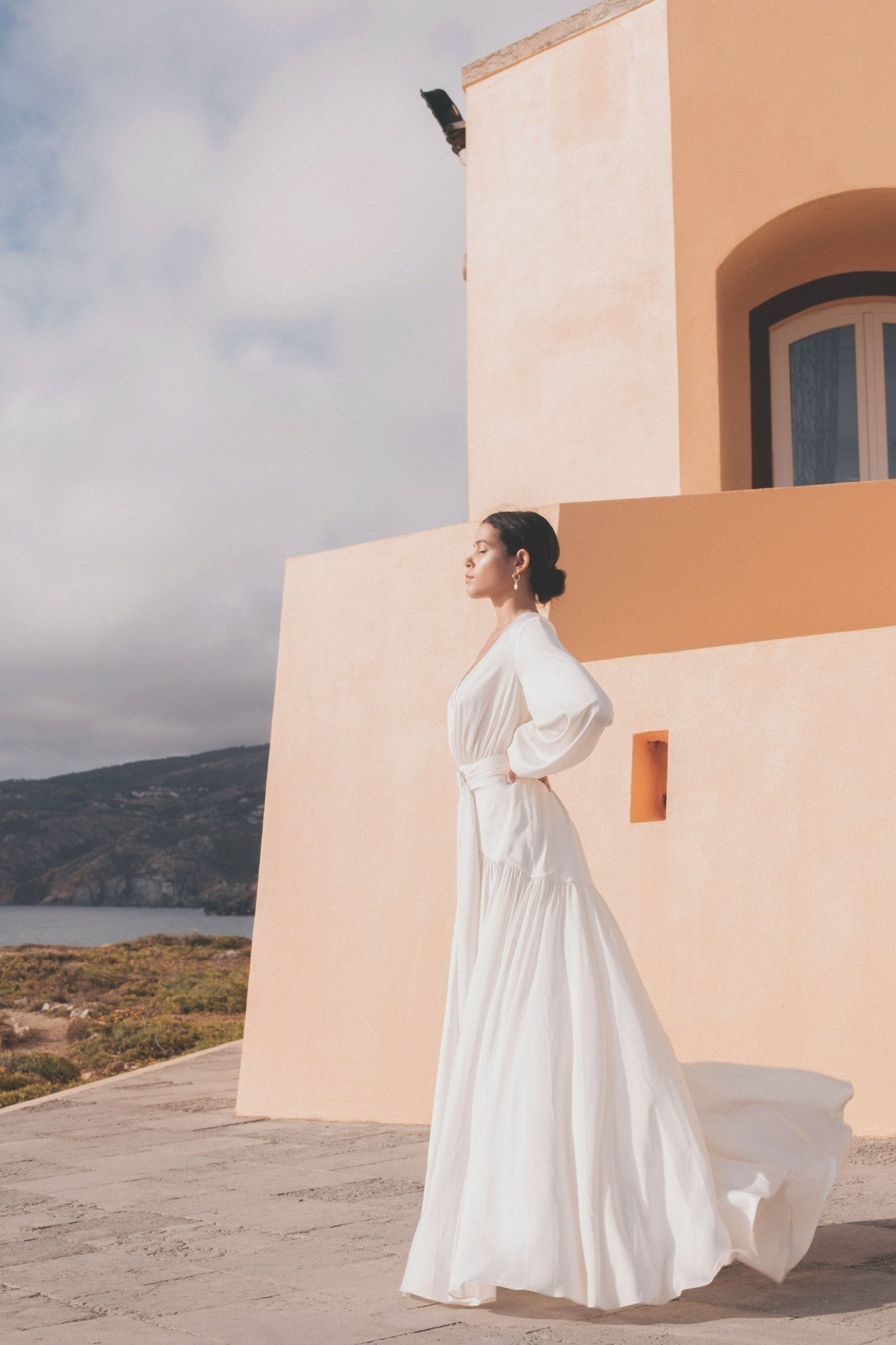 Silk Charmeuse Bridal Gown - Halter Neck Wedding Dress - Open Back